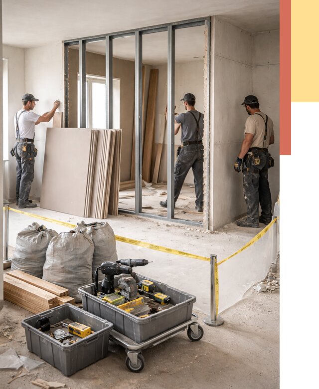 Перенос гипсокартонной перегородки в Новомосковске под ключ от 4646 руб. | Демонтаж и монтаж – ОТДЕЛОЧНИК-Нвм