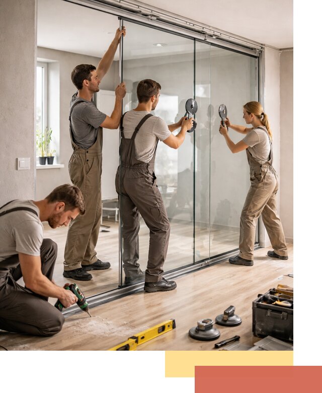 Изготовление стеклянных перегородок на заказ в Новомосковске