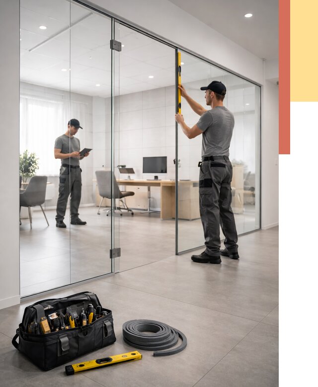 Цельностеклянные перегородки под ключ в Новомосковске от 9809 руб. — монтаж и цены | ОТДЕЛОЧНИК-Нвм