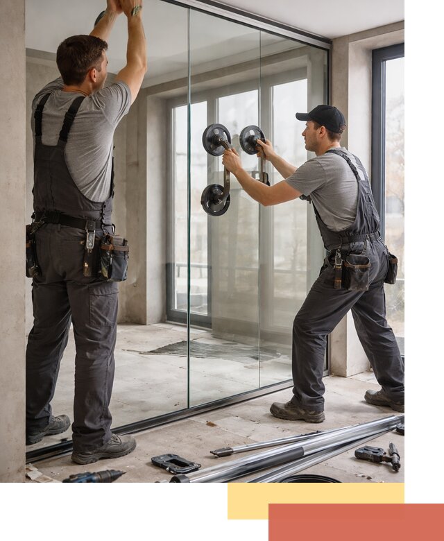 Цельностеклянные перегородки под ключ в Новомосковске