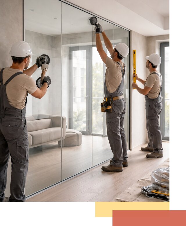 Перегородки из закаленного стекла в Новомосковске для офисов и квартир