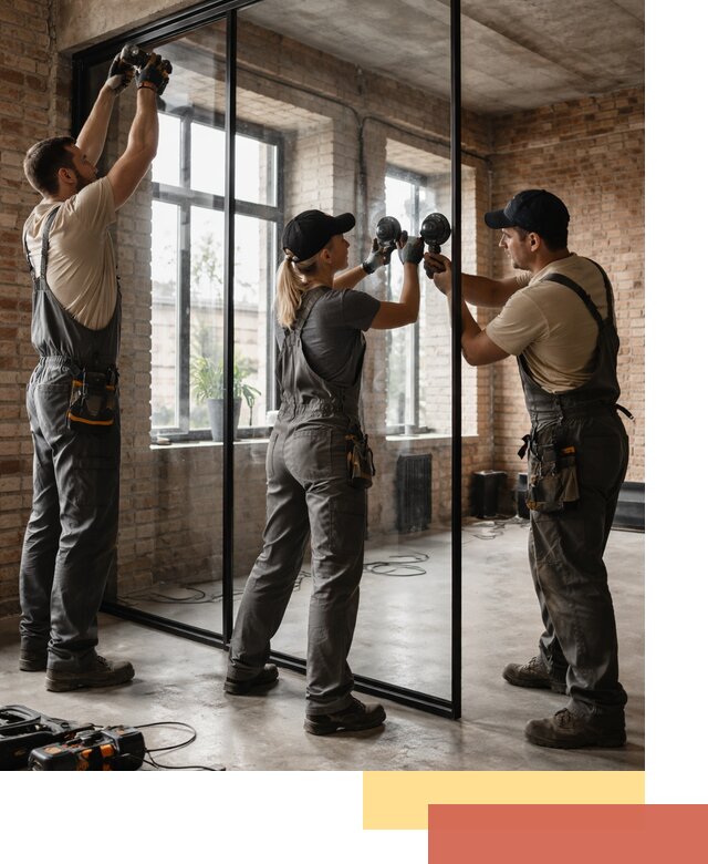 Стеклянные перегородки лофт — изготовление и монтаж в Новомосковске