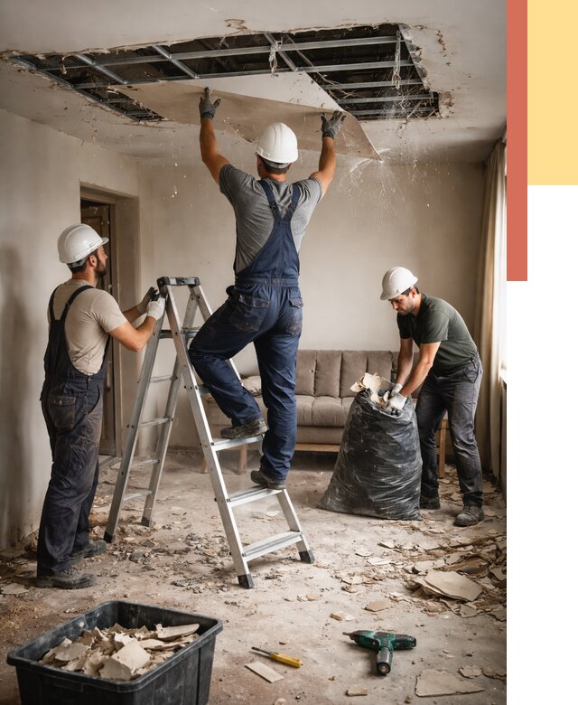 Демонтаж гипсокартонного потолка в Новомосковске от 434 руб. за м2 — ОТДЕЛОЧНИК-Нвм