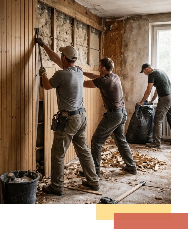 Демонтаж вагонки и вывоз материалов в Новомосковске