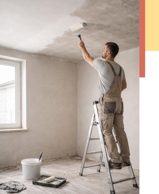 Грунтовка потолка в Новомосковске от 2581 руб. — быстро и недорого | ОТДЕЛОЧНИК-Нвм