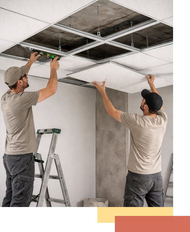 Монтаж потолка Армстронг под ключ в Новомосковске