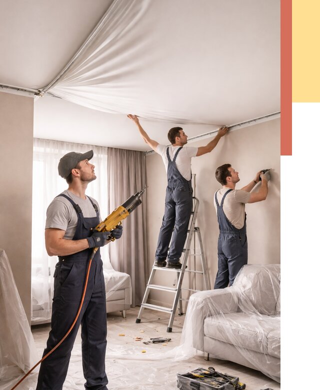 Установка натяжного потолка в Новомосковске от 4646 руб. | Быстро и недорого — ОТДЕЛОЧНИК-Нвм