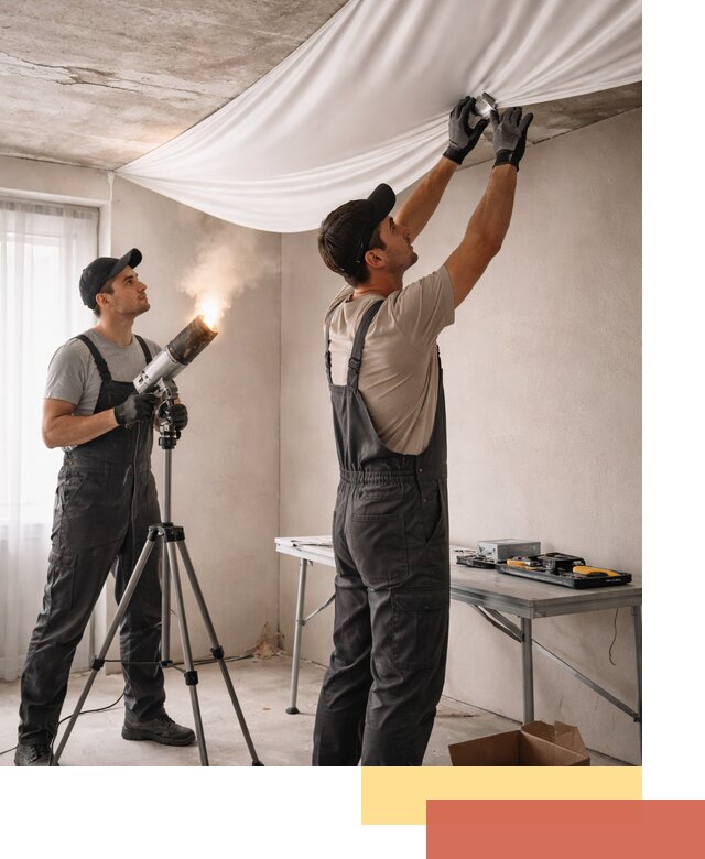 Установка натяжного потолка под ключ в Новомосковске