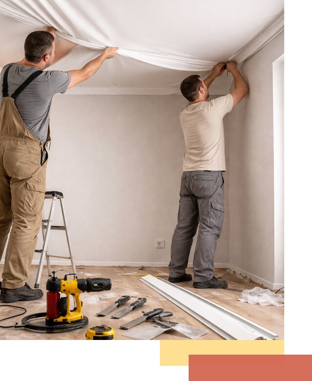 Монтаж ПВХ натяжного потолка в Новомосковске качественно и быстро