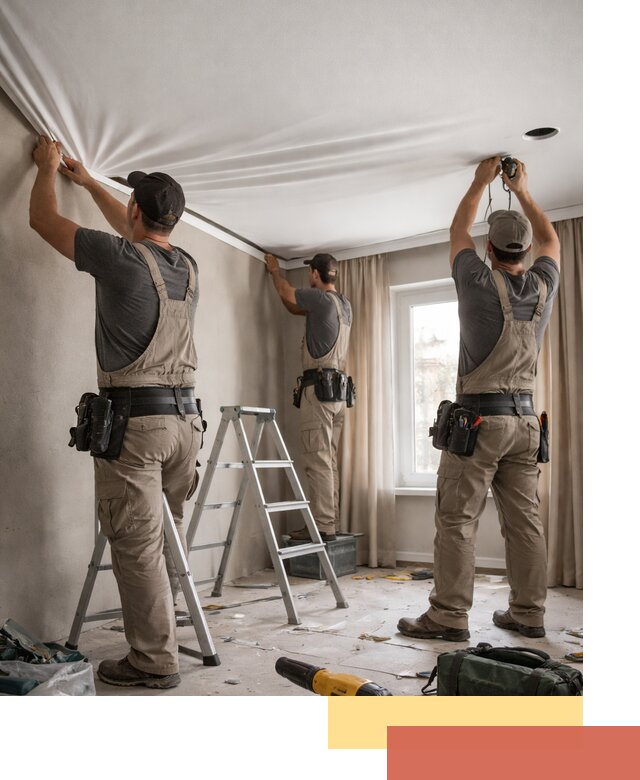 Монтаж матового натяжного потолка в Новомосковске качественно и быстро