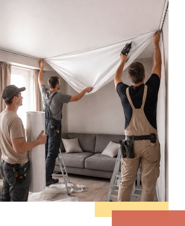 Монтаж сатинового натяжного потолка в Новомосковске качественно и быстро