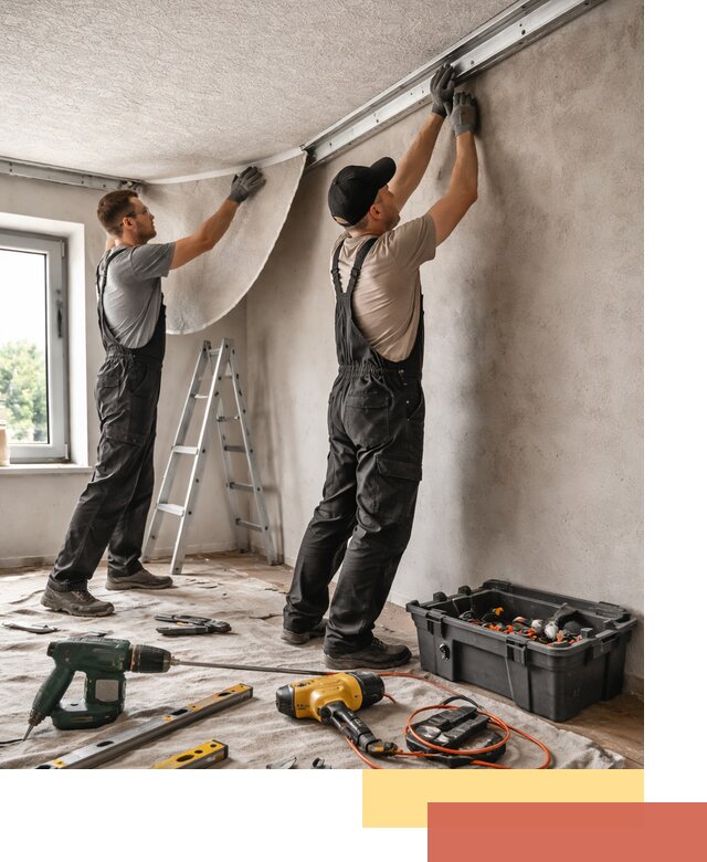 Монтаж фактурного натяжного потолка в Новомосковске качественно и быстро