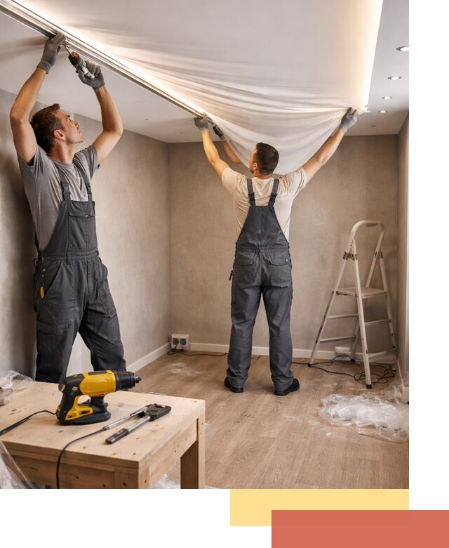 Монтаж натяжного потолка с подсветкой в Новомосковске цена и сроки