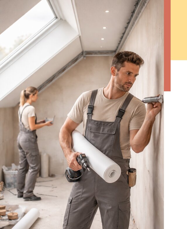 Монтаж натяжного потолка на мансарде в Новомосковске от 3614 руб. | ОТДЕЛОЧНИК-Нвм