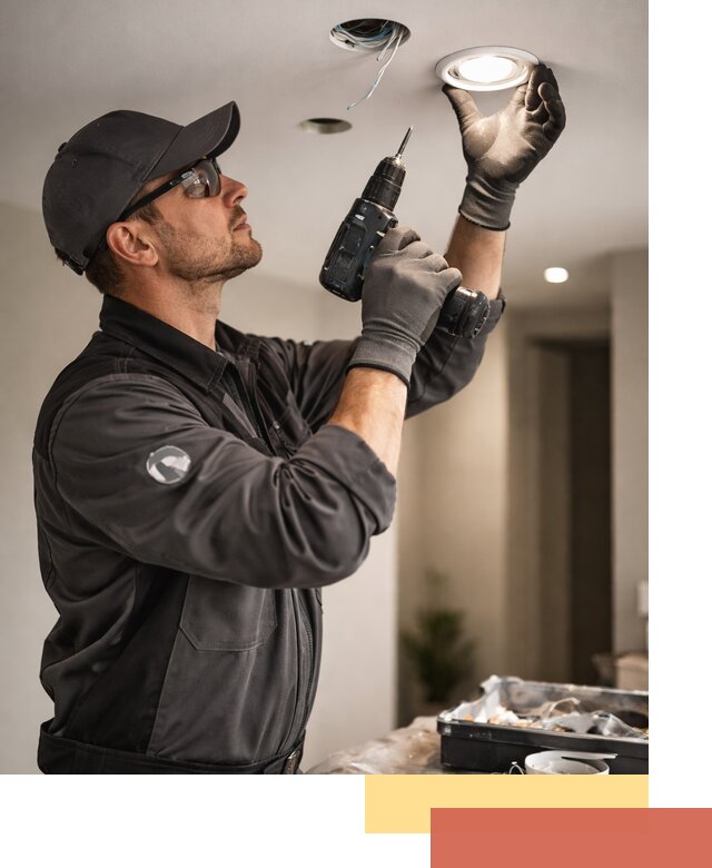 Установка точечных светильников в натяжной потолок в Новомосковске