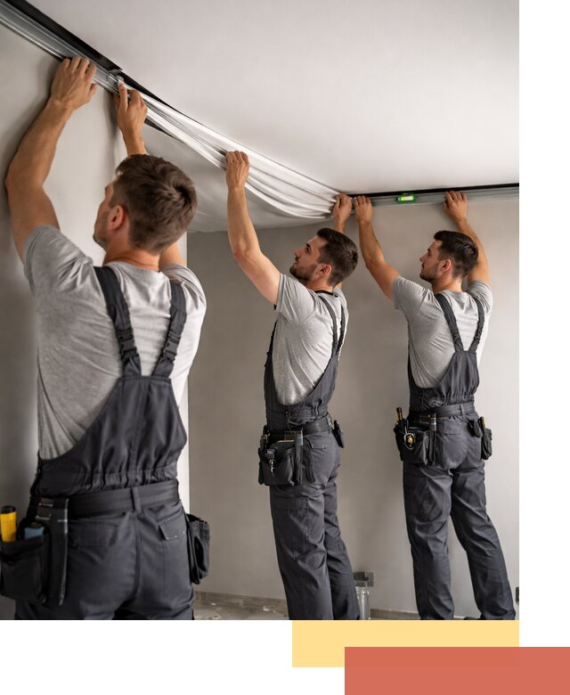 Теневые натяжные потолки в Новомосковске: монтаж и отделка быстро и качественно