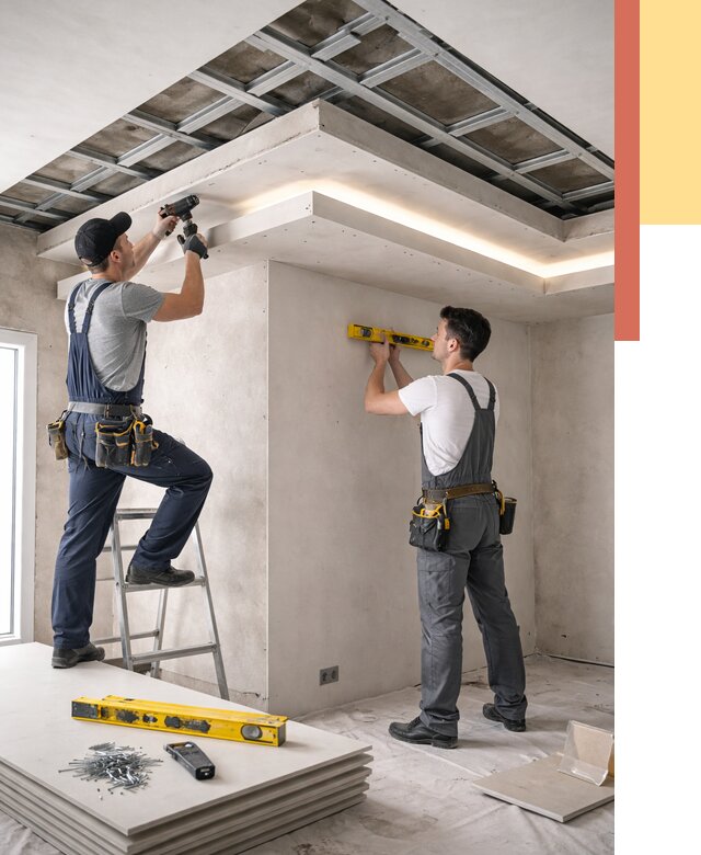 Двухуровневый потолок из гипсокартона в Новомосковске от 1497 руб. под ключ | ОТДЕЛОЧНИК-Нвм