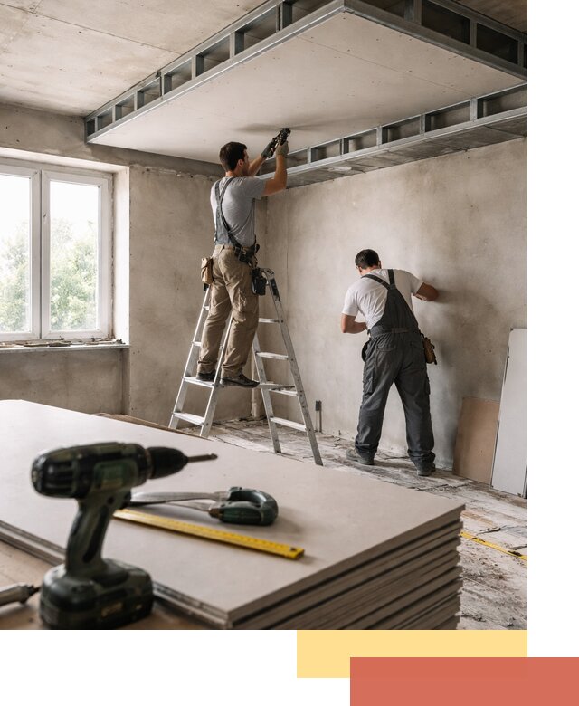 Двухуровневый потолок из гипсокартона в Новомосковске