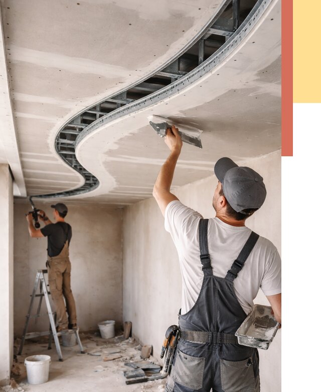 Криволинейный потолок из гипсокартона в Новомосковске от 2168 руб./м2 | ОТДЕЛОЧНИК-Нвм