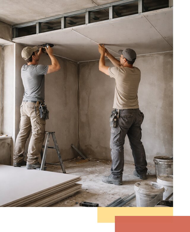 Короб из гипсокартона на потолке под ключ в Новомосковске