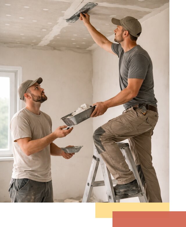 Шпаклевка потолка из гипсокартона в Новомосковске качественно и быстро