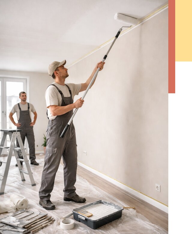 Покраска потолка из гипсокартона в Новомосковске от 4646 руб./м2 — услуги под ключ | ОТДЕЛОЧНИК-Нвм