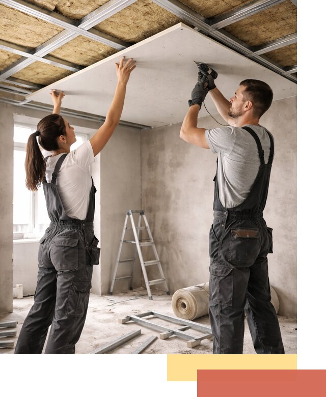 Звукоизоляция потолка из ГКЛ в Новомосковске профессионально и надежно