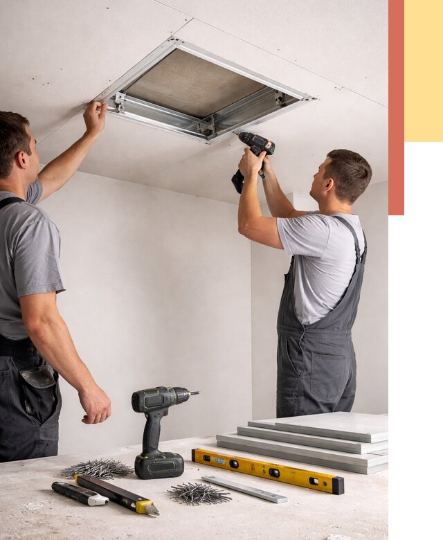 Установка люка в потолок ГКЛ в Новомосковске от 2581 руб. под ключ | ОТДЕЛОЧНИК-Нвм