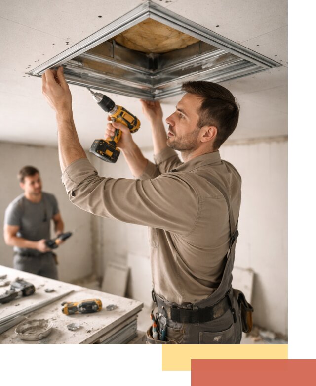 Монтаж люка в потолок из ГКЛ в Новомосковске