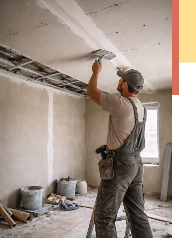 Ремонт потолка из гипсокартона в Новомосковске от 671 руб./м² — быстро и недорого | ОТДЕЛОЧНИК-Нвм