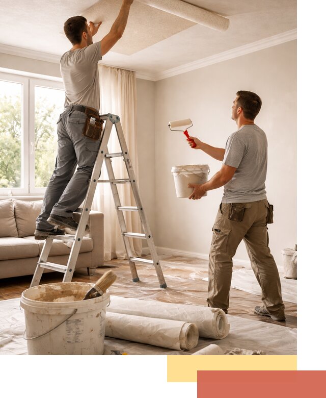 Поклейка обоев на потолок в Новомосковске — качественно и быстро