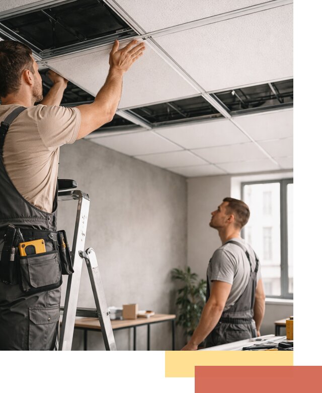 Монтаж потолочной плитки в Новомосковске качественно и в срок