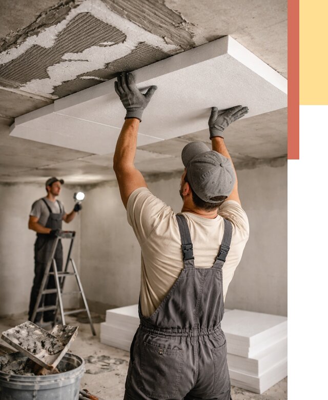 Утепление потолка пенопластом в Новомосковске от 4646 руб/м2 — недорого и быстро | ОТДЕЛОЧНИК-Нвм